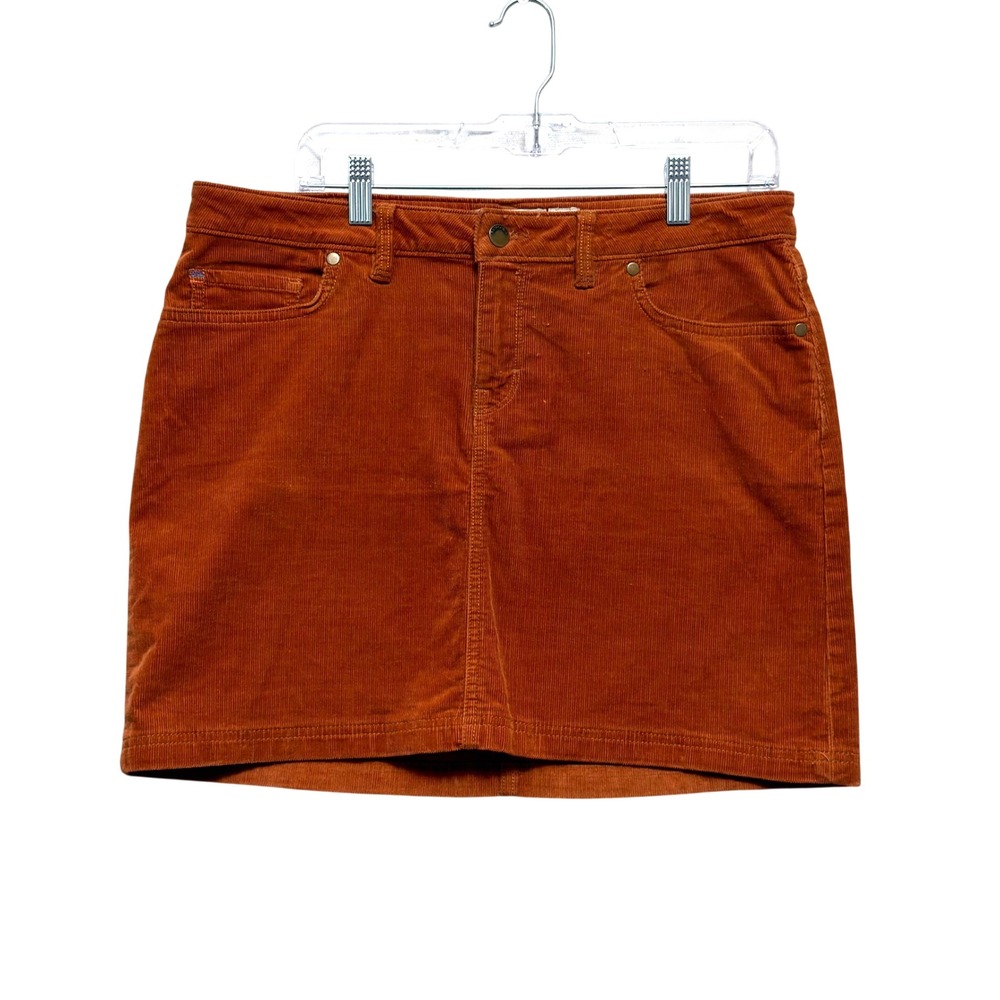 Patagonia Corduroy Mini Skirt Womens 10 Terracotta Rust Orange Organic Cotton